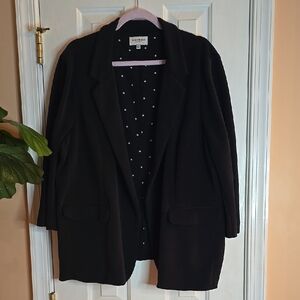 Skies Are Blue Black Blazer with Polka Dot Lining